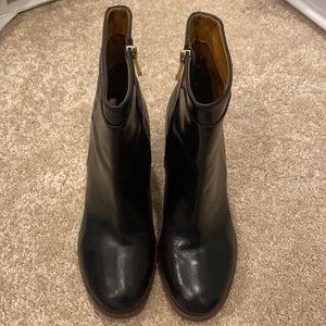 Ivanka Trump Leather Ankle Booties with Heel